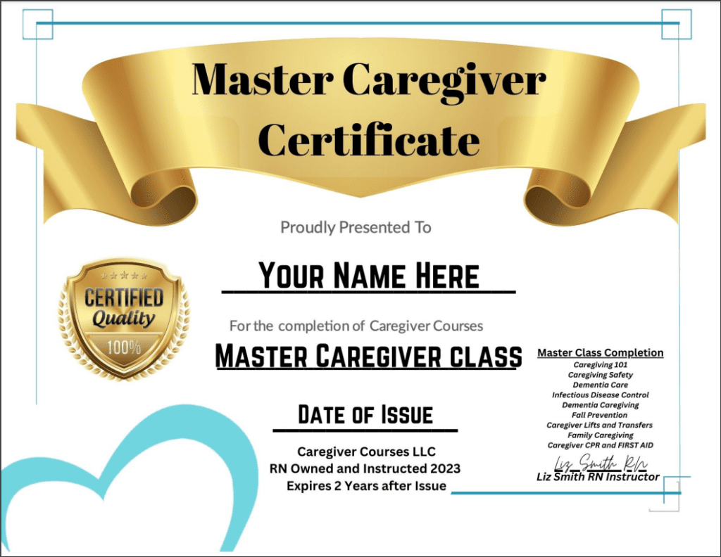 Master Caregiver Certificate